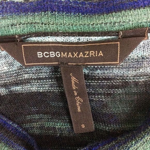 BCBGMaxAzria Women’s Striped Sheer Long Sleeve Top Size Small - Picture 5 of 5